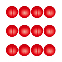 8" Paper Lantern Red Regular Wire Value Pack (12 PCS)